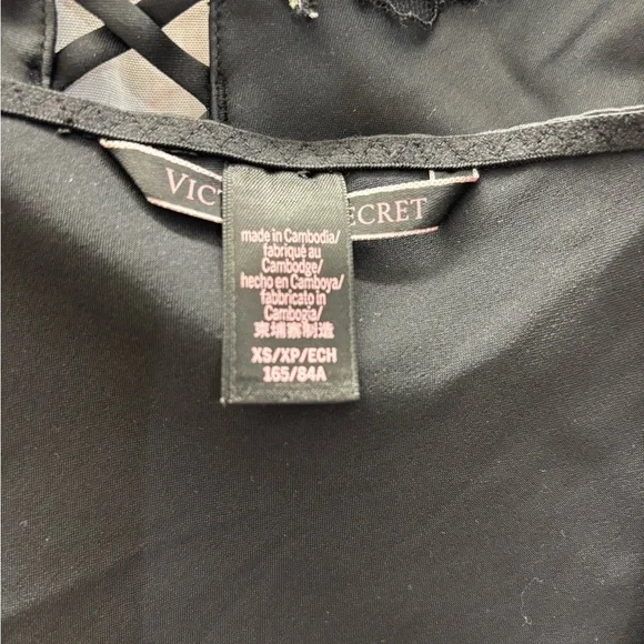 Victoria's Secret Black Floral Lace-Up Cami - Picture 8 of 9